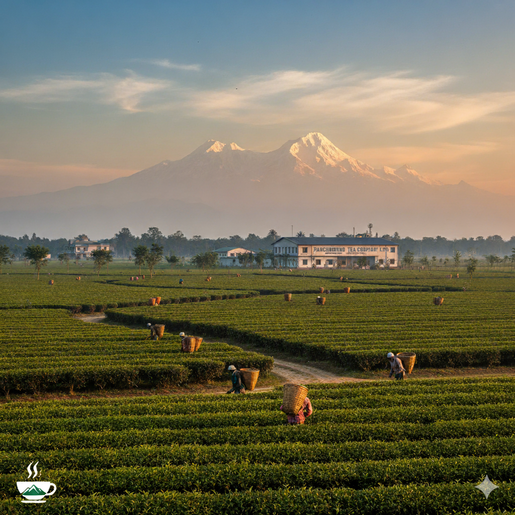 Lush Tea Plantation Landscape